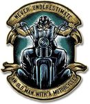 Never Underestimate an Old Man with a Motorcycle 7 inch Decal for Motorcycle, Cars, Trucks, Motorcycles, Boats & Laptops (2-Pack)