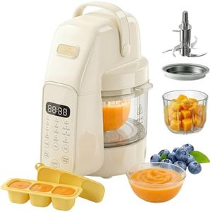 SosekiBaby FM01 Baby Food Maker, All-Stage Puree Processor, Steamer & Blender with Recipe | One-Step Food Mill with 6 Stainless Steel Blades, 12H Keep Warm, Auto Grinding/Steaming | BPA-Free