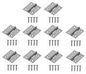 TERF® 10 Pcs Zinc Plated Stainless Steel Butt Hinges 25mm Door Butt Hinges Folding 25mm [1 inch] Silver for Home Furniture Bathroom Cabinet Window Internal Doors Including Fixing Screw