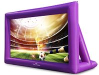 Talvania 30 Feet Inflatable Projector Screen for Outdoor and Indoor TV Movie Watching, Blower, Tie Downs, Stakes, Sandbags, and Storage Bag, Quick Blow Up (30' Purple)