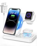 3 in 1 Wireless Charger, Foldable Charging Station Dock for iPhone 15/14/13/12/11/SE/X/8 and Apple Watch Ultra/8/7/6/SE/3/2, AirPods Pro/Pro2/2/3(Q3.0 Adapter Included)