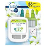 Febreze 3Volution, Air Freshener Plug-In Starter Kit, 1 plug + 1 refill (20 ml x 3), White Jasmine (Packaging May Vary)