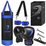 LoGest Punching Bag for Kids Boxing Set - Suitable for Kids Punching Bags 3-8 Years of Age - Boxing Gloves & Hand Wraps Included - Youth Children Boxing MMA Kickboxing Muay Thai Karate Punching Bag