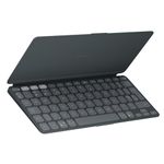 Logitech Keys-To-Go 2 Portable Bluetooth Keyboard for Tablet With Built-in Cover, Slim and Compact Wireless Keyboard for Windows, Android, Linux, iPad, iPhone, Mac, Apple TV, QWERTY UK - Graphite