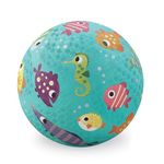 Crocodile Creek Small Rubber Playground Ball 7” Size - For Kids 3 Years and Up - Ships Inflated & PVC-Free - Durable Design for Indoor, Outdoor Games and Active Sports - Fish