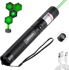 Lennoos USB-C Rechargeable Green Laser Pointer - Advanced Long-Range Laser Pointer High Power with Star Cap for Astronomy, Construction, Presentations, and Outdoor Adventures
