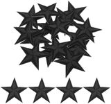 sourcing map Small 5Star Iron on Patches Embroidered Sew Patches Appliques Garment Embellishments for Clothing Repair Backpack Shoes Decoration 2.9x2.9cm/1.14x1.14 Pack of 15 (Black)