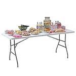 Neo Folding Table Portable Fold Up Tables Camping Garden Party BBQ Dinner Buffet Picnic (6 Foot)