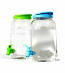 Shine 6L Drinks Dispenser Mason Jar Home Outdoor Picnic BBQ Parties With Tap Mug Jar Summer Party 2 x 3l Plastic Jars