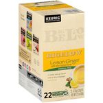 Bigelow Tea Lemon Ginger Herbal Tea Keurig K-Cups Pods, Caffeine Free Tea Keurig Tea Pods, 22 Count Box (Pack of 4), 88 Total K-Cups Pods