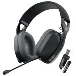 SpinBot Ranger HX500 Tri-Mode Wireless Gaming Headphones | Dual 2.4GHz + Bluetooth + Wired | 28ms Ultra Latency | Detachable Boom Mic | 25Hrs Play Time (Black)