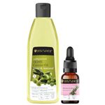 Soulflower Rosemary Essential Oil Oilve Carrier Oil Combo| Hair Growth, Hair Fall Control, Healthy Scalp, Strengthen Roots | 100% Pure, Natural, Orgainic, Ecocert Certified Pack of 2 | 240ml