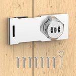 Mechanical Password Rotary Hasp Locks, Cabinet Locks with Combination, Door Security Gate Locks for Small Doors, Cabinets, Barn Door, Bathroom, Outdoor, Closet, Fence (Silver)