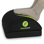 ErgoFoam Foot Rest for Under Desk at Work - Chiropractor Endorsed 2in1 Adjustable Premium Under Desk Footrest - Ergonomic Desk Foot Rest with High-Density Compression-Resistant Soft Foam (Black, Mesh)