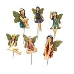 KOCNYDEY Garden Miniatures Fairies Mini Garden Figurine Fairies Decor for Fairy Outdoor Garden Yard Lawn Home Decoration Lovely Vintage Resin Fairy Garden Accessories Outdoor Indoor (6 Pieces)