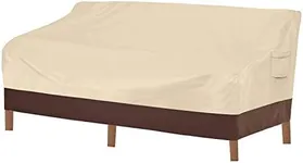 Vailge Heavy Duty Patio Sofa Cover, 100% Waterproof 3-Seater Outdoor Sofa Cover,Lawn Patio Furniture Covers with Air Vent and Handle,93" Wx 40" Dx 35" H,Beige&Brown