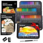 Shuttle Art 80 Colours Professional Colouring Pencils, Soft Core Coloured Pencil Set with 1 Colouring Book,1 Sketch Pad, 2 Sharpener, 1 Pencil Extender, Perfect for Artists Adult Beginners Drawing