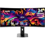 MSI MPG 341CQR X36-34" UWQHD Gaming Monitor (3440x1440, 1800R), 5ª gen QD-OLED, 360Hz, 0.03ms, HDR Customization, Adaptive-Sync, KVM, HDMI 2.1, DP 2.1, USB-C (98W PD), AI Vision, Black