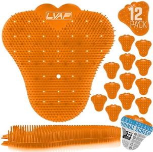 LVAP Urinal Screen Deodorizer (12-Pack) - Anti-Splash Urinal Cakes, Toilet Deodorizer, Urinal Screens for Commercial Restrooms, 5,000 Flushes, Orange Scent