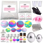 Deluxe Bath Bomb Making Kit - Foaming Colour Moulds Fragrance Unicorn Fizz & Sherbet Lemon (4-8)