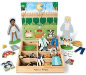 Melissa & Doug Occupations Magnetic Dress-Up Wooden Pretend Play Set (82 pcs) - Magnetic Dress-Up Dolls For Kids