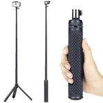 GEPULY 34''Waterproof Selfie Stick Underwater Tripod Pole Monopod for Phone GoPro Hero 12 11 10 9 8 7 6 5 4, Fusion, AKASO,SJCAM,DJI Action Digital Cameras(3-in-1: Hand Grip,Selfie Stick,Tripod Stand)