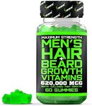 BBS Beard Growth & Hair Growth Vitamins for Men - Maximum Strength 620000mcg Biotin - Collagen - MSM - Keratin - Bamboo Extract - Multivitamin Gummies (Made by Best Beard Stuff USA)