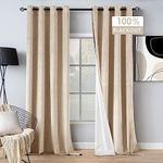 MIULEE 100% Blackout Velvet Curtains 96 Inches Long Beige Curtain Drapes for Luxury Bedroom Living Room Darkening Thermal Insulated Grommet Curtains for Light Blocking Set of 2