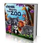 Personalized Soft Cover Story Book by Dinkleboo - "Visits The Zoo" - For Children Aged 0 to 8 Years Old - A Story About Your Child Going To The Zoo.