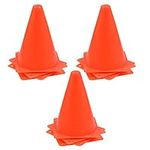 BUYGOO 12Pcs Sport Training Cones for Football 18cm Play Cones for Kids Orange Traffic Cones Marker Durable Plastic Training Cones for Games, Sports, Dog Training