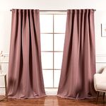 Best Home Fashion Premium Blackout Curtain Panels - Solid Thermal Insulated Window Treatment Blackout Drapes for Bedroom - Back Tab & Rod Pocket – Mauve - 52" W x 84" L - (Set of 2 Panels)