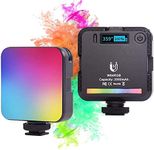 DF DIGITALFOTO Mini RGB Video Light,6W 2000mAH Rechargeable CRI 95+ 2500K-9000K Camera Illumination 800lux /0.3m, Portable Photography Light. Magnetic Design, 20 Color Effects.