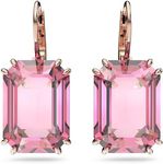 Swarovski Millenia Earrings, Octagon cut crystal, Pink, Rose-gold tone plated