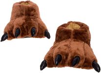 Silver Lilly Bear Paw Animal Slippers (Dark Brown, Small)