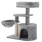 FEANDREA Cat Tree, Small Cat Tower, Cat Condo, Kitten Activity Center with Scratching Post UPCT59W