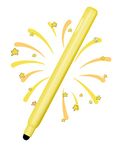 Metapen X1 Kids Stylus Pen for Touch Screens, 2-in-1 Retractable Tablet Pen, High Sensitive Flocking Tip, Universal Stylus for iPad/iPhone/Android/Samsung/Surface/Chromebook/Smart Board (Yellow)