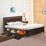 GHROYAL Sheesham Wood Queen Size Bed with Side Opening Box Storage for Bedroom Living Room Home Hotel Wooden Double Bed Cot Palang Furniture (Walnut Finish) - 1 Year Warranty