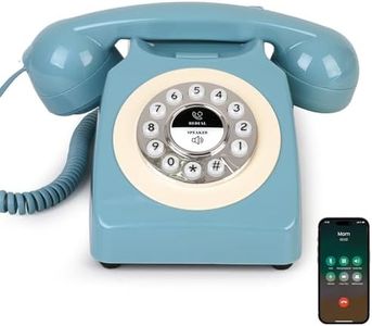 Sangyn Bluetooth Landline Phone with Handset and Speakerphone, Retro Bluetooth Home Phone, Classic Bluetooth Desk Phone, Cordless Bluetooth Telephone with USB Rechargeable