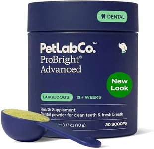 PetLab Co. ProBright Advanced Dental Powder - Dog Breath Freshener - Teeth Cleaning Made Easy – Targets Tartar & Bad Breath - Formulated for Large Dogs