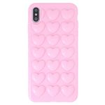 DMaos iPhone Xr Case for Women, 3D Pop Bubble Heart Kawaii Gel Cover, Cute Girly for iPhone 10r 6.1 inch - Pink