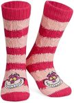 Disney Fluffy Socks for Women and Teenagers Soft Warm Slipper Socks Non Slip One Size Lounge Wear Gifts for Women(Pink Cheshire Cat)