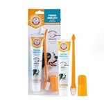 Arm & Hammer Dog Dental Care Fresh Breath Kit for Dogs | Contains Toothpaste, Toothbrush & Fingerbrush | Reduces Plaque & Tartar Buildup | Safe for Puppies, 3-Piece Kit, Vanilla Ginger Flavor