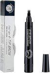 LUKVIZ Waterproof Microblading Eyebrow Pencil with Micro-Fork Tip Applicator - Creates Fine Sketch Liquid Eyebrow Tattoo Tint Pen. (Black)