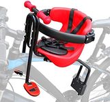 INNOLIFE Baby Bicycle Seat - Front Mounted Child Bike Seat with Handrail, Kids Bike Seat for Adult Bike - Red