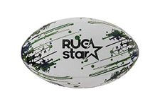 RMAX Synthetic Rubber Top Grade Rugby Ball Size 5 (2 3 4 PLY) (RUGSTAR Green)