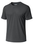 MAGCOMSEN Men's Rash Vest Rash Guard Short Sleeve Quick Drying Wetsuit Swimming Tops for Surfing Sports Gym Dark Grey, L