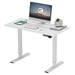 soges 47.2 Inch Electric Standing Desk Ergonomic Height Adjustable Computer Desk Sit Stand Desk Home Office Desks White Standing Desk, White,10NBZYELT-120WNA-CA