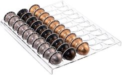 Sumerflos Clear Coffee Pod Holder Storage Tray 15.75" L x 12.6" H for Vertuoline Capsule, Drawer Insert Organizer Holds 50 Pods Counter Organizer of Kitchen, Home, Office