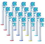 Replacement Brush Heads Compatible with OralB Braun- Best Double Clean, Pack of 16 Electric Toothbrush Replacement Heads- for Oral B Pro, 1000, 8000, 9000, Sonic, Adults, Kids, Vitality, Dual Plus!