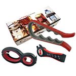 Jar Opener,KISUOMAOYI 3pcs Rubber Jar Opener with Silicone Non-Slip Bottle Opener Grip,Open Sesame Can Opener,Ideal for Weak Hands, Arthritis,Elderly and Children (Red and Black)